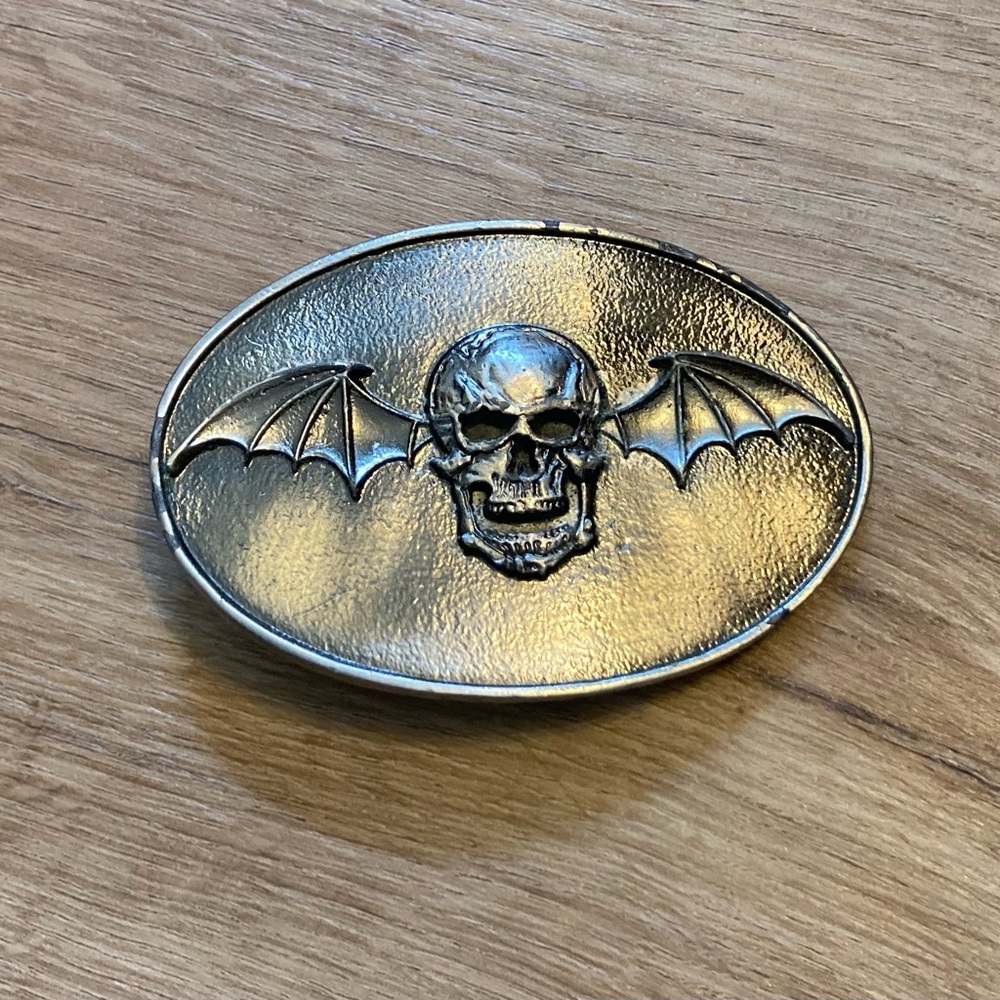 Avenged Sevenfold Skull and Bat Wing Belt Buckle